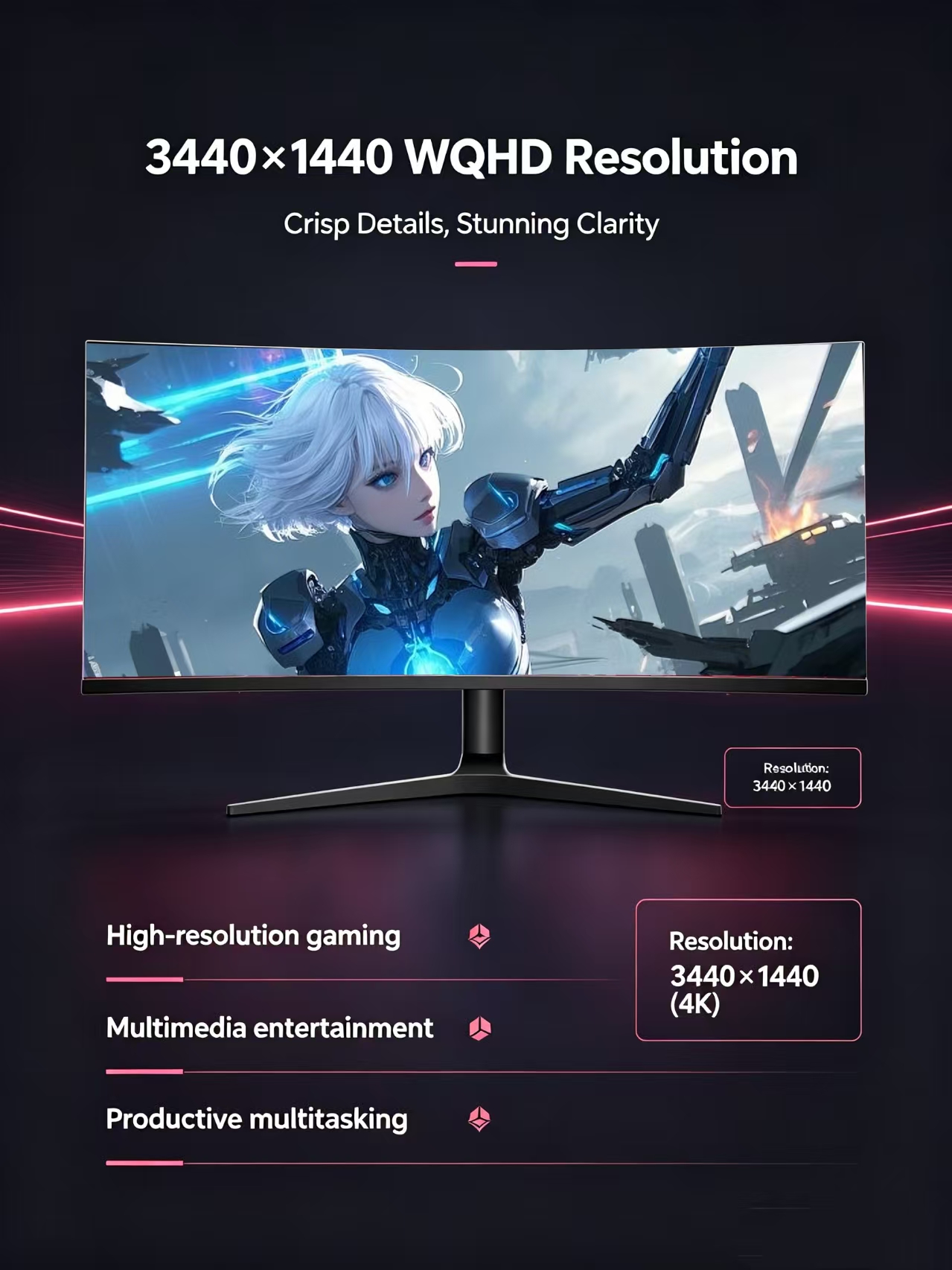 3440x1440 resolution game monitor